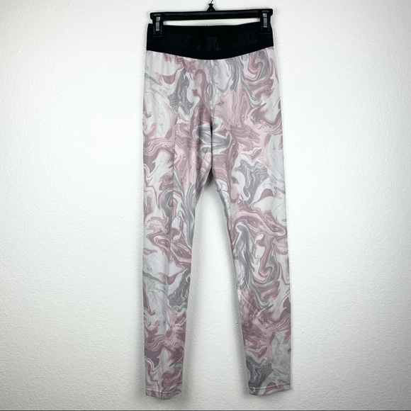 NIKE NSW Leg-A-See Pink Gray Marble Leggings Small - Picture 4 of 10
